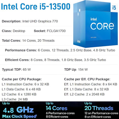HP Pro Tower 290 G9 Business Desktop Computer, Intel 14-Core i5-13500, 16GB DDR4 RAM, 1TB PCIe SSD, Wi-Fi 6, Bluetooth 5.3, Dual Monitor Support, Windows 11 Pro