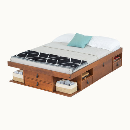 Funktionsbett Bali 140x190 cm - Bett mit Bettkasten und viel Stauraum - Inkl. Lattenrost