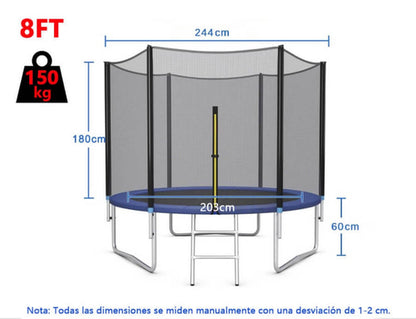 Trampolín al aire libre, trampolines redondos de 6 FT, 8 FT con red de